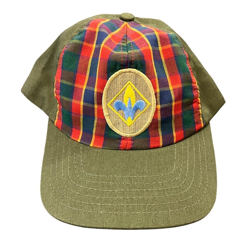 Boy Scouts of America Webelos Cap Boys M/L Green Plaid Twill Snapback Hat